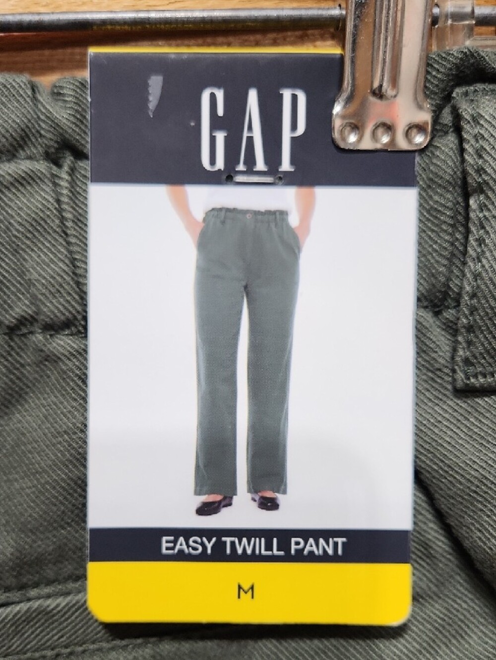 GAP Olive Green Easy Twill Pant Women M Straight Leg Slacks Cotton Lyocell - Picture 3 of 11